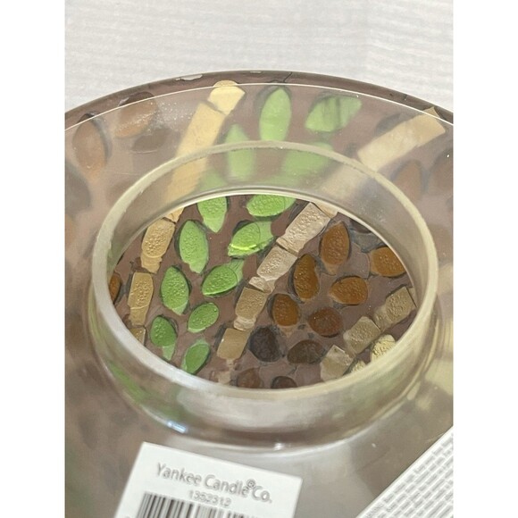 Yankee Candle Macintosh 22oz Large Jar W 4.5" Fall Color Mosaic Glass Topper - Picture 10 of 11